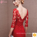 2017 Red Deep V Lace Applique Meerjungfrau Abendkleid Guangzhou